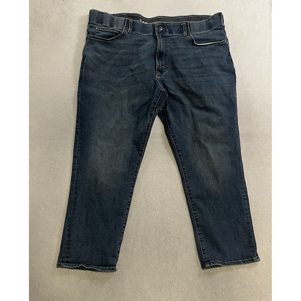 Lee Extreme Motion Jeans Mens Size 44x28 (Fits 40x25) Blue Straight Tapered Leg